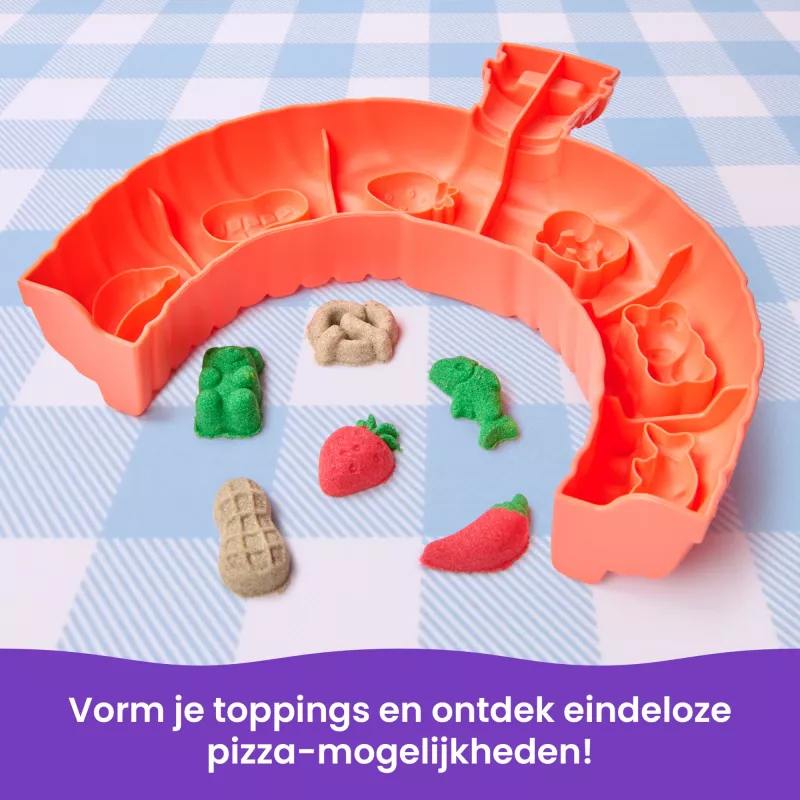 Kinetic Sand, SquishPizza Rising Pizza Oven Playset, radošas Lieldienu dāvanas, ietver 1lb formējamās rotaļu smiltis un 5 rīkus, rotaļlietu pārtikas mākslas un amatniecības komplekts bērniem