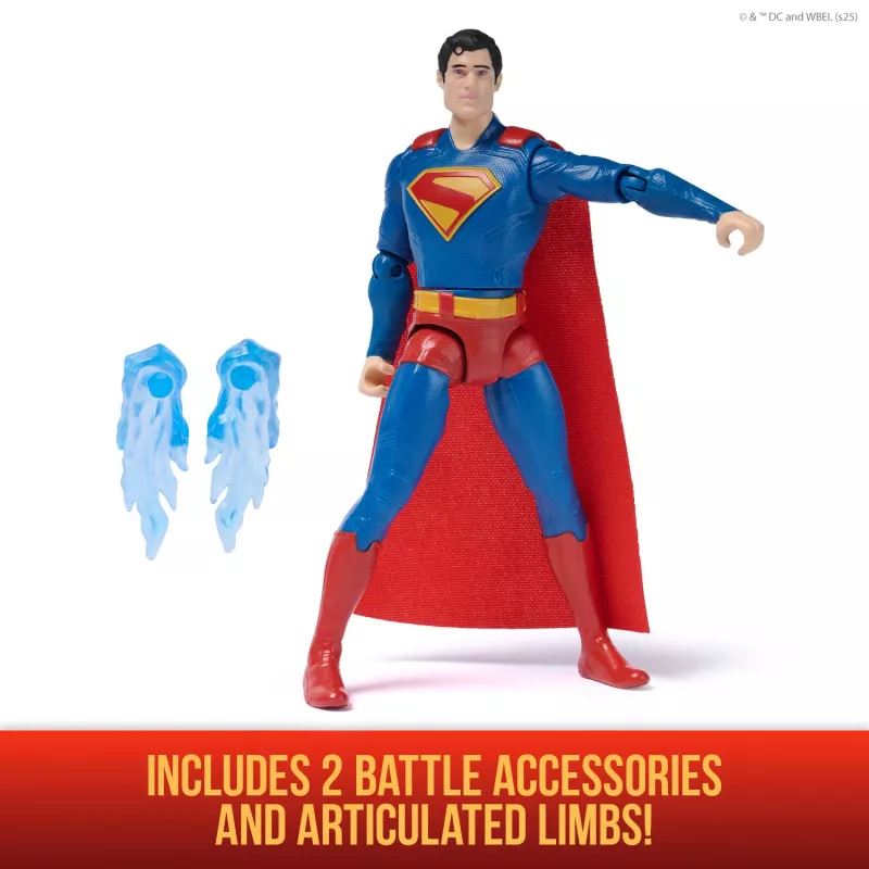DC Comics, SUPERMAN Epic Strike darbības figūra, 6 collas augsta, autentisks filmas stils, ietver 2 piederumus, rotaļlietas zēniem un meitenēm no 4 gadu vecuma