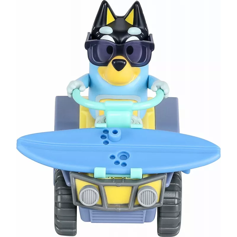 Moose Toys Bluey S9 figūriņas un transportlīdzekļa komplekts Pludmales kvadracikls ar Bandit