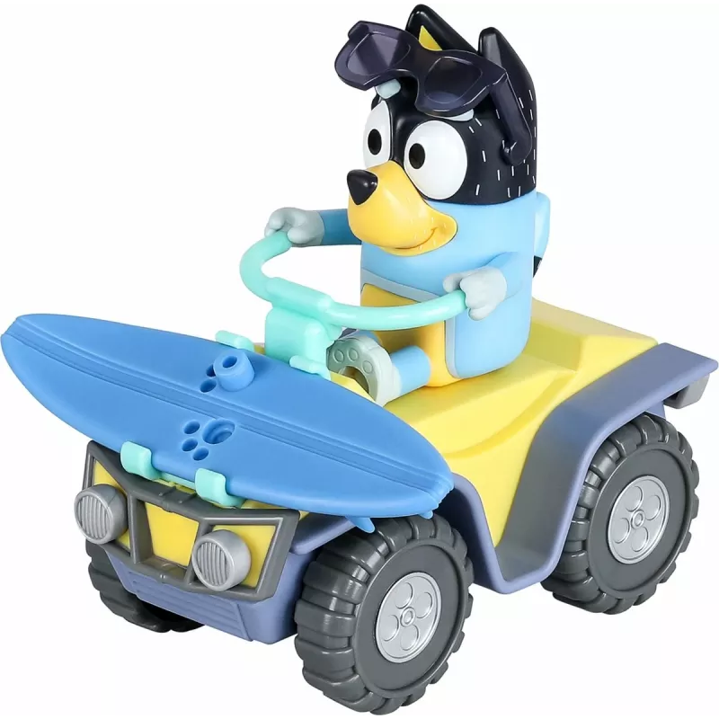 Moose Toys Bluey S9 figūriņas un transportlīdzekļa komplekts Pludmales kvadracikls ar Bandit