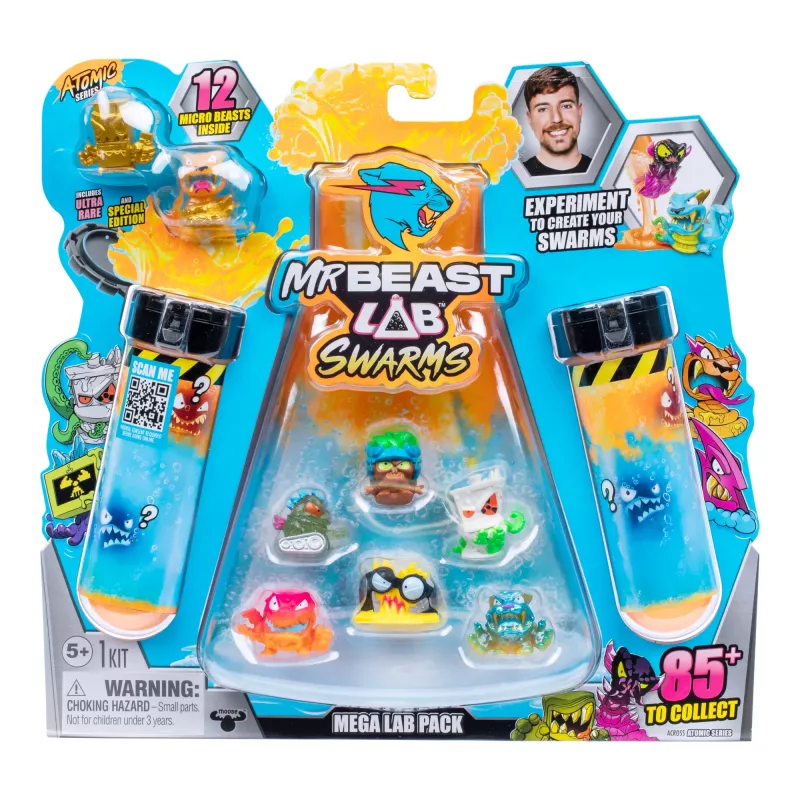Moose Toys MrBeast Lab Swarms II Atomic 12-pack, 5 gadi, Daudzkrāsains