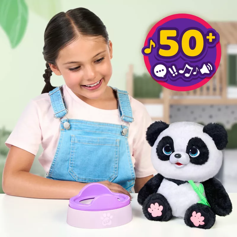 Moose Toys Little Live Pets My Baby Panda Chuchu, rotaļlietu panda, 4 gadi, interaktīva, skanoša, AA