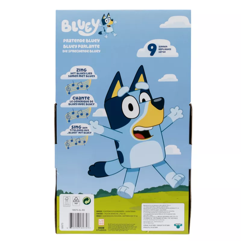 Moose Toys Pratende BLUEY, multfilmu varonis, 3 gadi, skanoša, AA, iekļautas baterijas