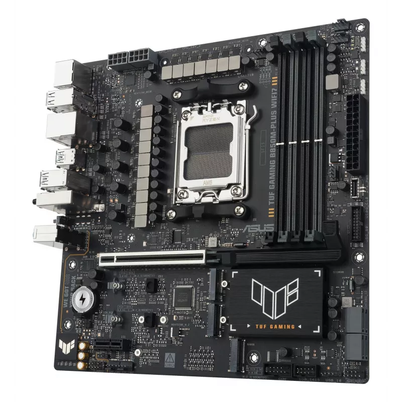 Mātesplate ASUS TUF GAMING B850M-PLUS WIFI7 micro ATX, AMD B850, Socket AM5, DDR5, 4 DIMM, 256GB, Wi‑Fi 7, 2.5Gb LAN