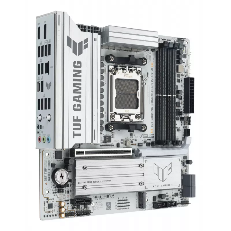 Mātesplate ASUS TUF GAMING B850M-PLUS WIFI7 W, AMD B850, Socket AM5, micro ATX, DDR5, 4×DIMM, līdz 256 GB, Wi‑Fi 7, 2.5Gb Ethernet