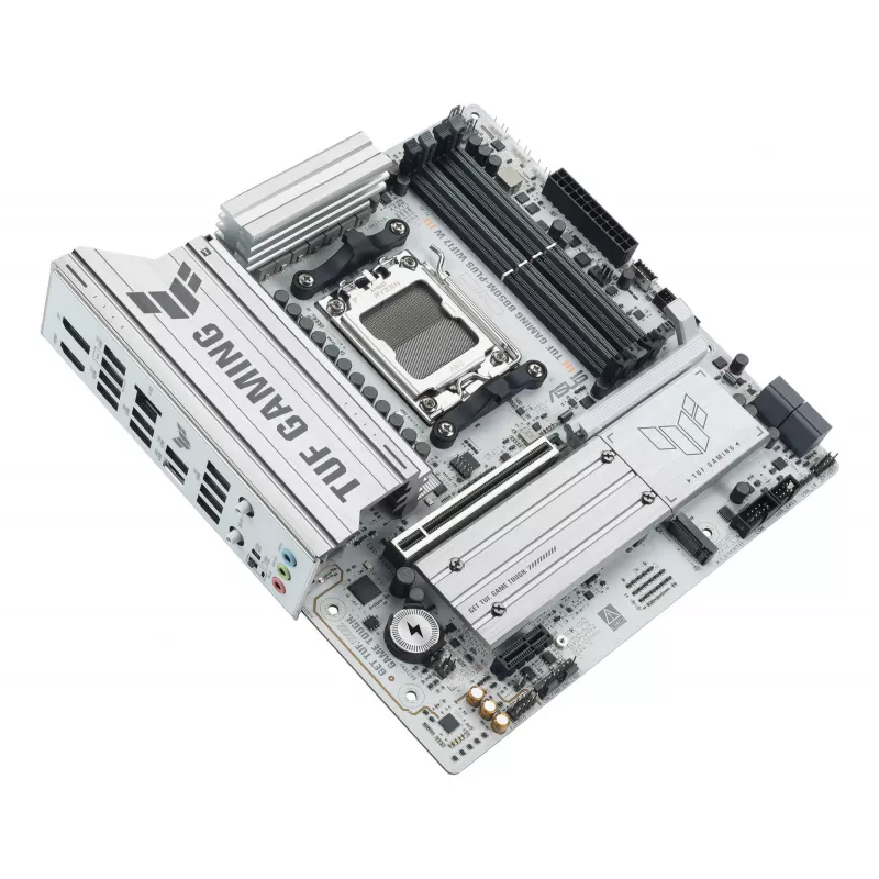 Mātesplate ASUS TUF GAMING B850M-PLUS WIFI7 W, AMD B850, Socket AM5, micro ATX, DDR5, 4×DIMM, līdz 256 GB, Wi‑Fi 7, 2.5Gb Ethernet
