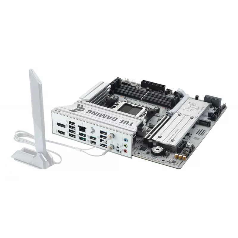 Mātesplate ASUS TUF GAMING B850M-PLUS WIFI7 W, AMD B850, Socket AM5, micro ATX, DDR5, 4×DIMM, līdz 256 GB, Wi‑Fi 7, 2.5Gb Ethernet