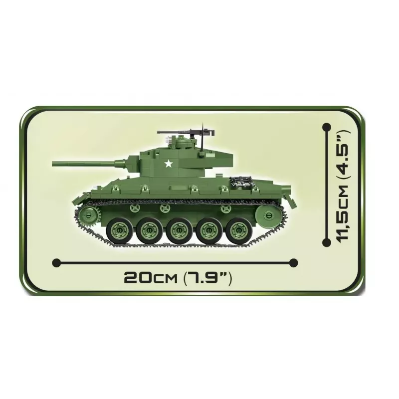 Būvbloku tanks Cobi M24 Chaffee 1:35 mēroga modelis, Cobi-2543