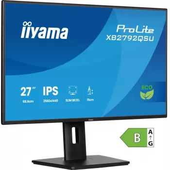 Monitors IIYAMA ProLite XB2792QSU-B1 27” IPS QHD 2560×1440 3 ms 178° VESA augstumā regulējams statīvs USB 3.2 centrmezgls skaļruņi melns enerģijas klase B