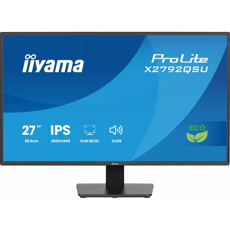 iiyama ProLite X2792QSU-B1 datora monitors 68.6 cm (27 colli) 2560 x 1440 pikseļi Quad HD LED Melns