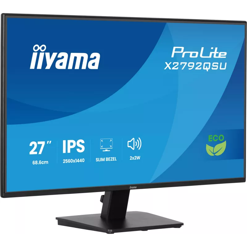 iiyama ProLite X2792QSU-B1 datora monitors 68.6 cm (27 colli) 2560 x 1440 pikseļi Quad HD LED Melns