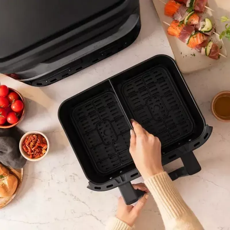 Karstā gaisa fritieris Cecotec Cecofry Dual 9000 9 L 2850 W melns nerūsējošais tērauds