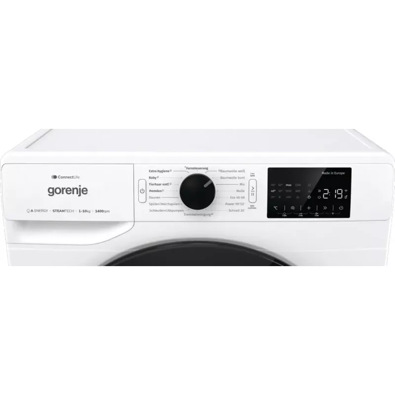 Gorenje WPNEI14A2TS veļas mazgājamā mašīna ar priekšējo ielādi 10 kg 1400 RPM melna, balta