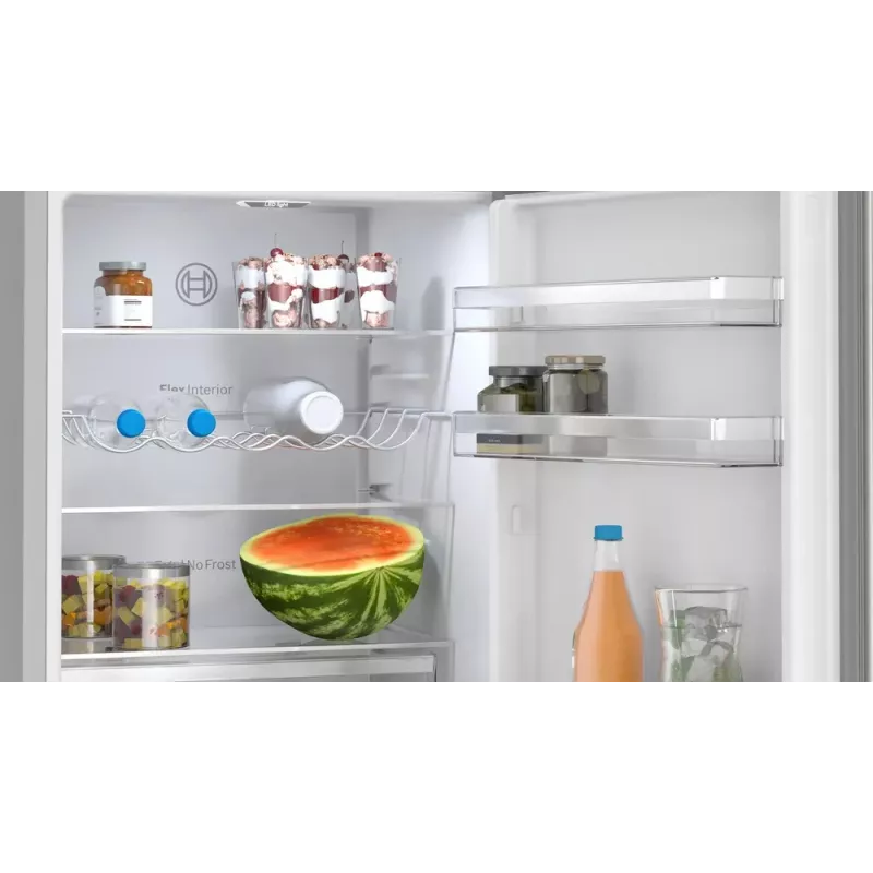 Bosch Serie 4 KGN362LAF ledusskapis ar saldētavu Brīvstāvošs 321 L Metālisks