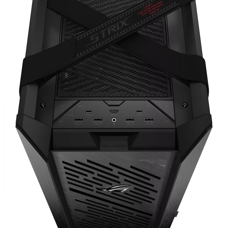 PC korpuss ASUS ROG Strix Helios II Midi Tower — ATX/Midi Tower, rūdīts stikls, 420mm GPU, 3x140mm priekšējie ventilatori, USB-C