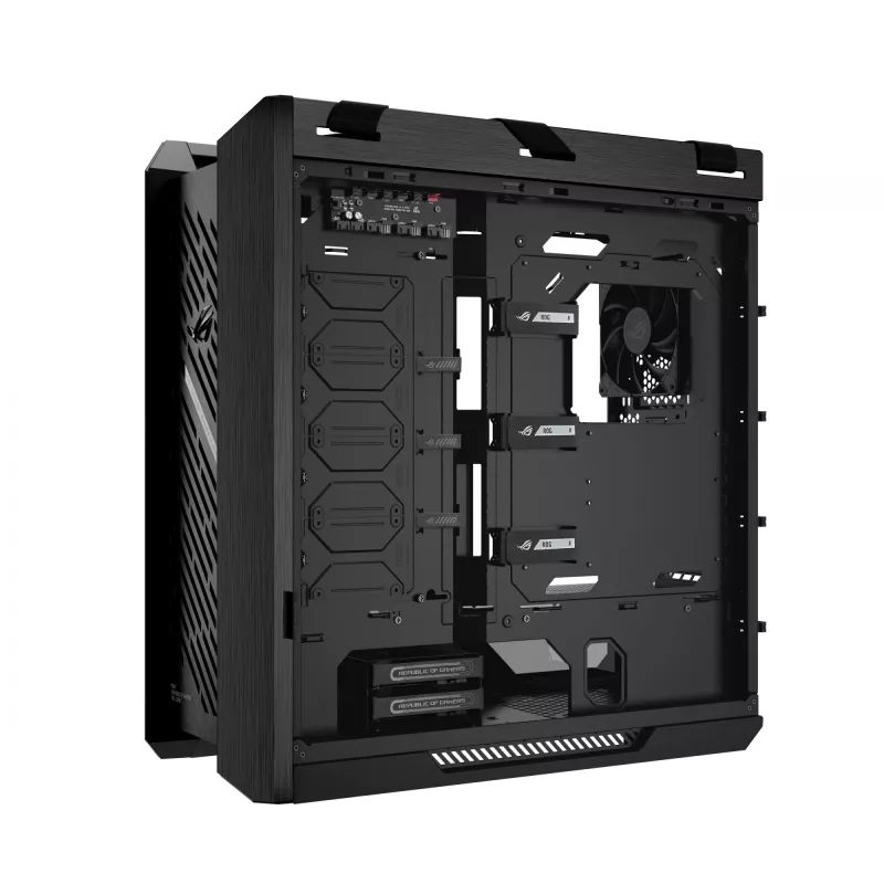 PC korpuss ASUS ROG Strix Helios II Midi Tower — ATX/Midi Tower, rūdīts stikls, 420mm GPU, 3x140mm priekšējie ventilatori, USB-C