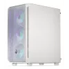PC Midi Tower korpuss ENDORFY ARX 500 ARGB balta — rūdīts stikls, atbalsta ATX/Micro-ATX/Mini-ITX, 3x140mm priekšā + 1x140mm aizmugurē, 1×3,5 collu + 6×2,5 collu nodalījumi