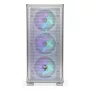 PC Midi Tower korpuss ENDORFY ARX 500 ARGB balta — rūdīts stikls, atbalsta ATX/Micro-ATX/Mini-ITX, 3x140mm priekšā + 1x140mm aizmugurē, 1×3,5 collu + 6×2,5 collu nodalījumi