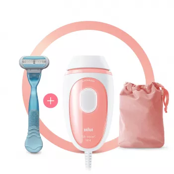 Braun Silk-expert Pro Silk-expert Mini Intense pulsed light (IPL) Rozā, Balta