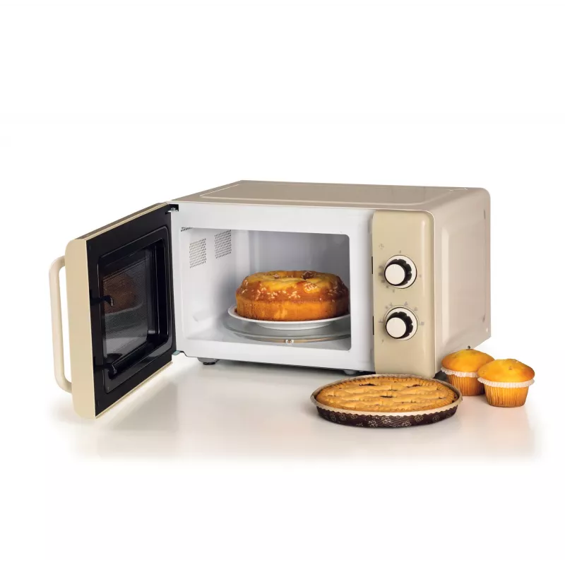 Ariete Vintage Line 3960 Vintage mikroviļņu krāsns, 800W, tilpums 20L, 3 funkcijas, 5 gatavošanas līmeņi, taimeris, smilškrāsas