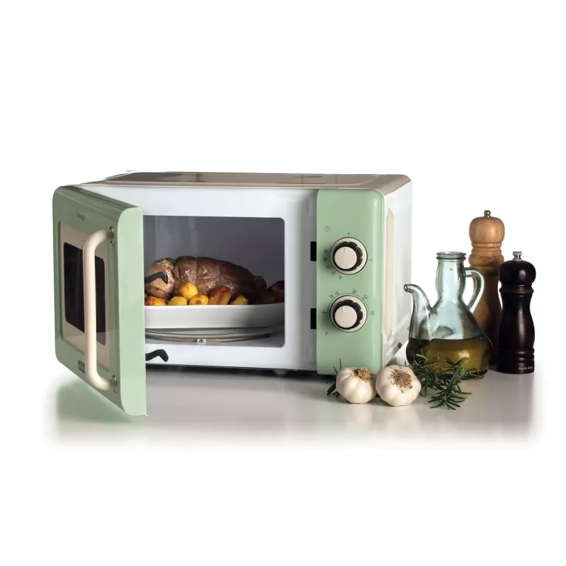 Ariete Vintage Line 3960 Vintage mikroviļņu krāsns, 800 W, ietilpība 20 L, 3 funkcijas, 5 gatavošanas līmeņi, taimeris, zaļa