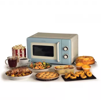 Ariete Vintage Line 3960 Vintage mikroviļņu krāsns, 800W, ietilpība 20L, 3 funkcijas, 5 gatavošanas līmeņi, taimeris, zila
