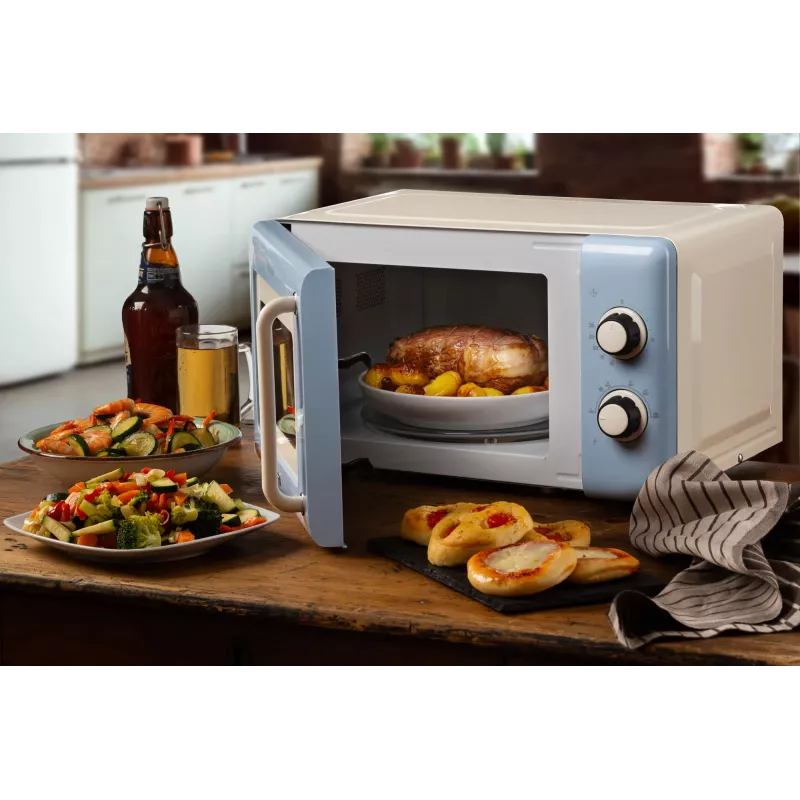 Ariete Vintage Line 3960 Vintage mikroviļņu krāsns, 800W, ietilpība 20L, 3 funkcijas, 5 gatavošanas līmeņi, taimeris, zila