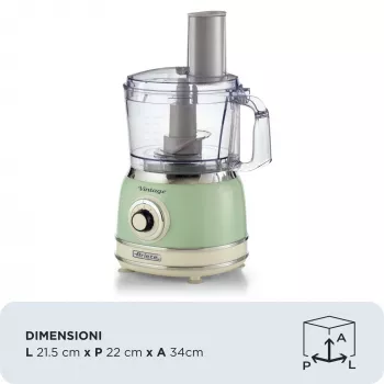Virtuves kombains ARIETE Vintage Line 1781/04 — 1000 W, 2,1 L, zaļš