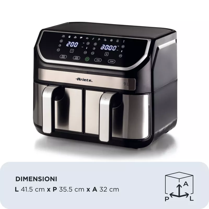 Karstā gaisa fritieris Ariete 4625/00 9 L 2100 W Melns Sudrabs