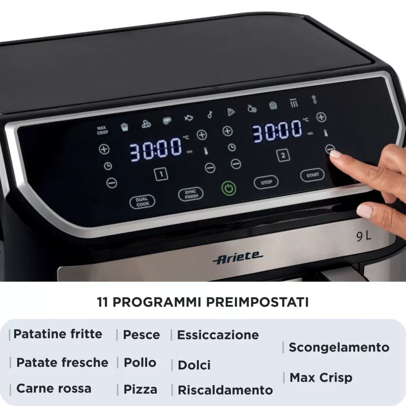 Karstā gaisa fritieris Ariete 4625/00 9 L 2100 W Melns Sudrabs