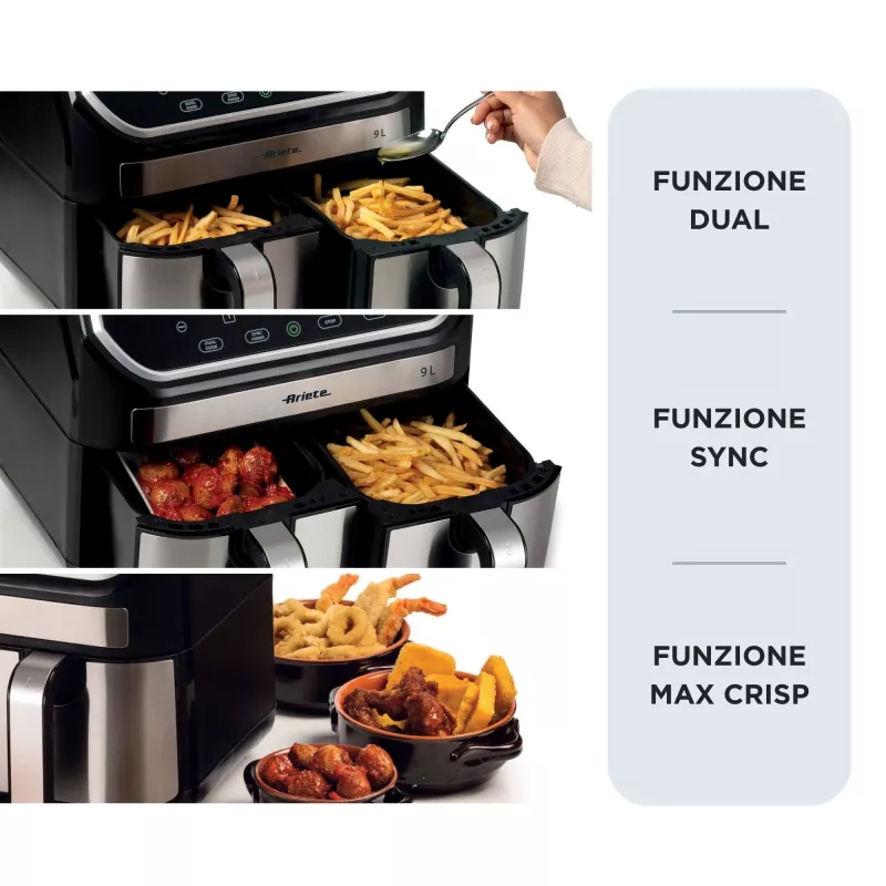 Karstā gaisa fritieris Ariete 4625/00 9 L 2100 W Melns Sudrabs