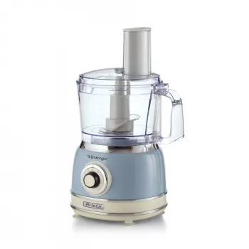 Virtuves kombains ARIETE Vintage Line 1781/05 — 1000 W, 2,1 L bļoda, rotācijas vadība, nerūsējošā tērauda asmens, zils