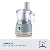 Virtuves kombains ARIETE Vintage Line 1781/05 — 1000 W, 2,1 L bļoda, rotācijas vadība, nerūsējošā tērauda asmens, zils