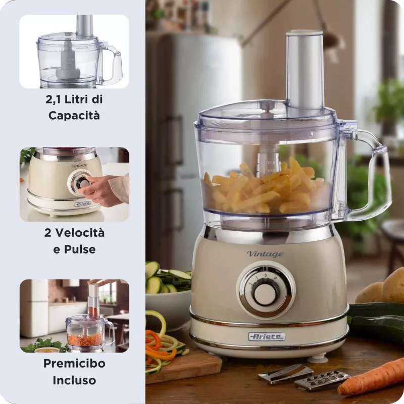 Ariete Vintage Line 1781/03 virtuves kombains 1000 W 2,1 L Bēšs