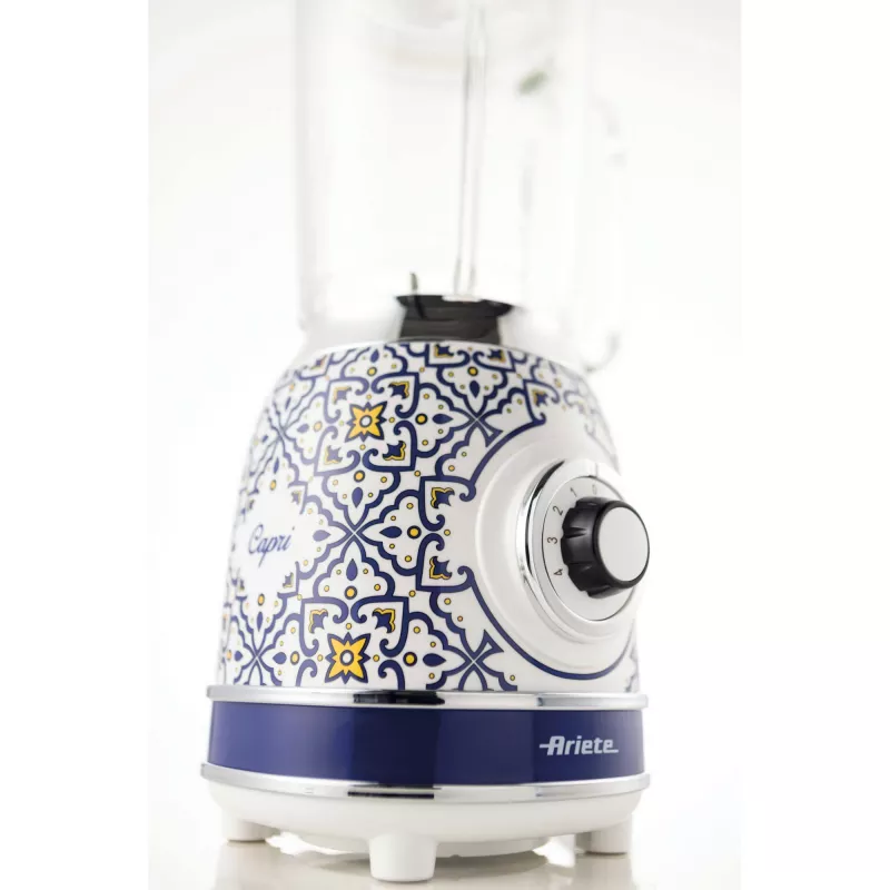 Ariete 583 Capri blenderis ar 1,5 litru stikla trauku, 4 nerūsējošā tērauda asmeņiem, 4 ātrumiem + pulsa funkcija, 1000 W