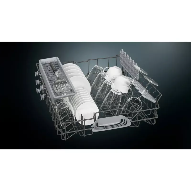 Trauku mazgājamā mašīna Siemens iQ100 SN61HX01TE pilnībā iebūvējama, 13 galda piederumu komplekti, 46 dB, 9 L/ciklā, energoefektivitātes klase C