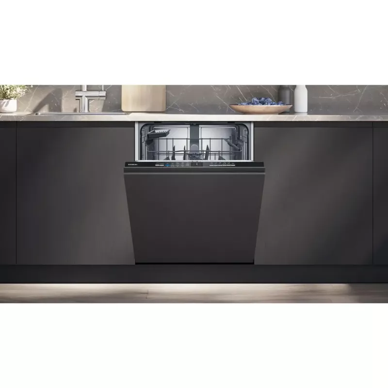 Trauku mazgājamā mašīna Siemens iQ100 SN61HX01TE pilnībā iebūvējama, 13 galda piederumu komplekti, 46 dB, 9 L/ciklā, energoefektivitātes klase C