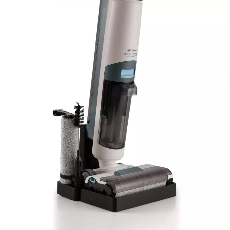 Ariete 2483 Aqua Force Wash & Vacuum, viedais putekļsūcējs, bezvadu grīdas tīrītājs, bezvadu, sūc un tīra, mājdzīvnieku mati, sausie un slapjie netīrumi, 700 ml tilpums, komplektā iekļauti piederumi