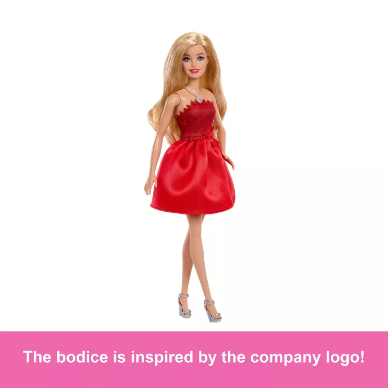 Barbie Mattel 80. gadadienas rubīnsarkanā svinību modes lelle ar sarkanu tērpu un aksesuāriem