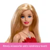 Barbie Mattel 80. gadadienas rubīnsarkanā svinību modes lelle ar sarkanu tērpu un aksesuāriem