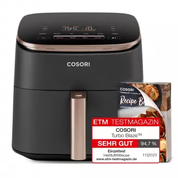 Cosori Turbo Blaze Chef Edition Single 6 L brīvi stāvoša 1725 W karstā gaisa fritieris Melns, Rozā zelts