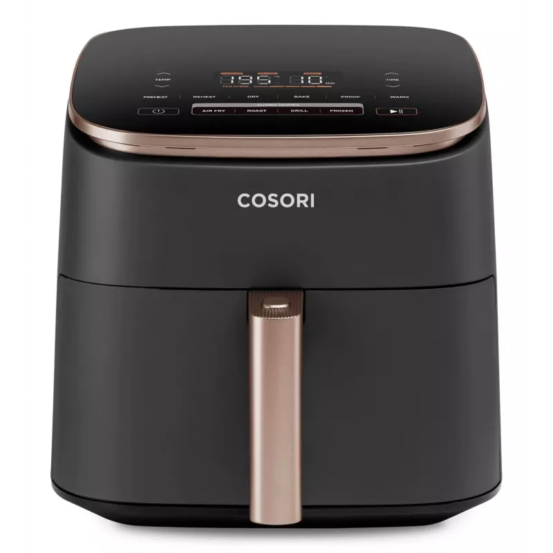 Cosori Turbo Blaze Chef Edition Single 6 L brīvi stāvoša 1725 W karstā gaisa fritieris Melns, Rozā zelts