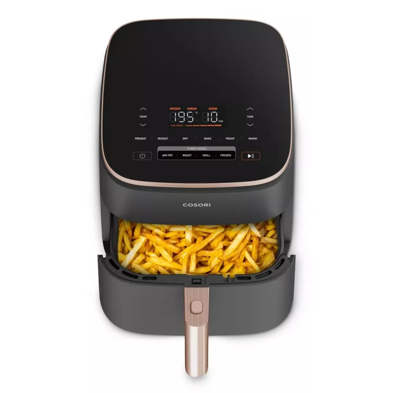 Cosori Turbo Blaze Chef Edition Single 6 L brīvi stāvoša 1725 W karstā gaisa fritieris Melns, Rozā zelts