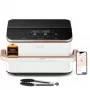 Cosori Dual Blaze Twinfry Chef Edition dubultā 10 L brīvstāvoša 2800 W karstā gaisa fritieris rožu zelta, balta