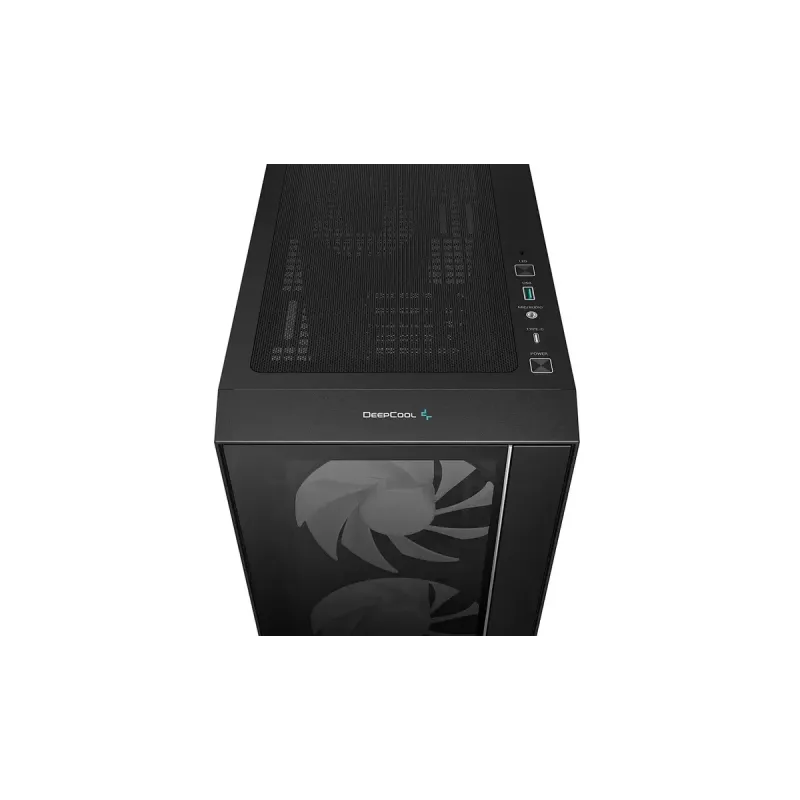 PC korpuss DeepCool MATREXX55 V4 C Midi Tower Melns — rūdīta stikla, ATX/microATX atbalsts, USB-C, maks. GPU 370 mm