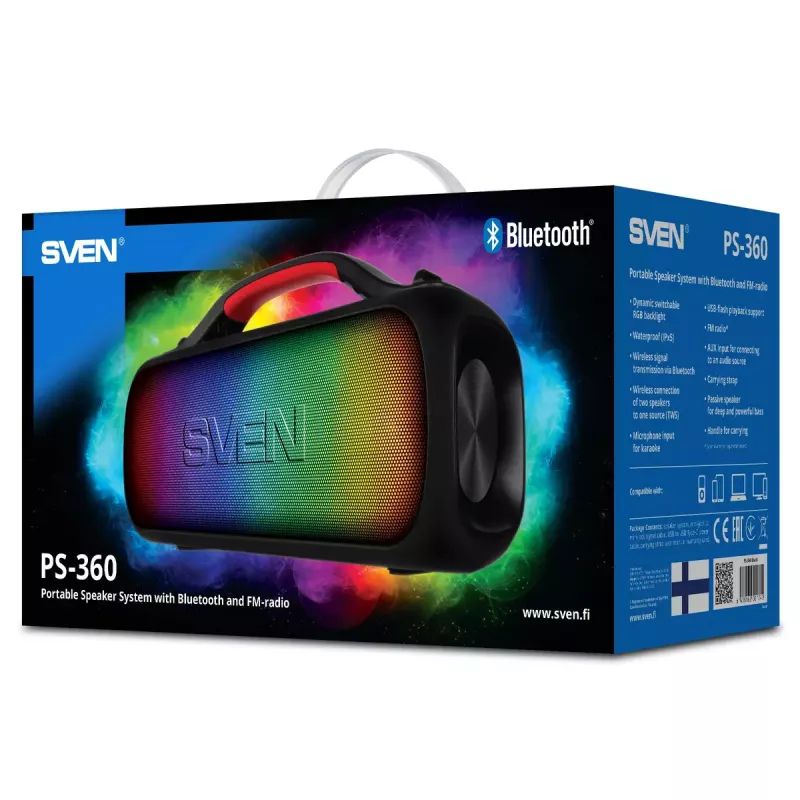 Mono pārnēsājamais skaļrunis SVEN PS-360 Melns