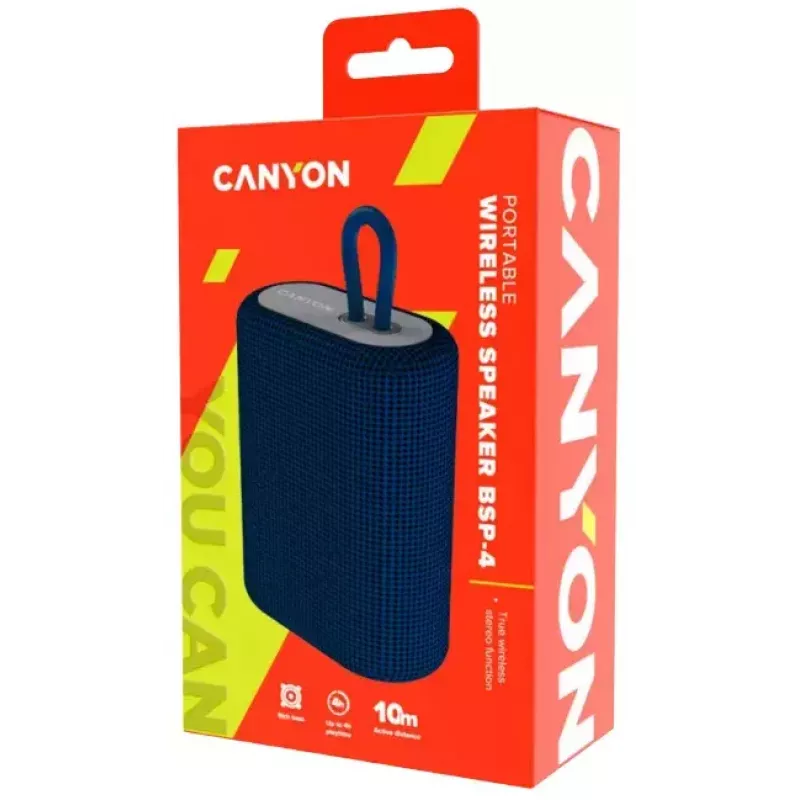 Canyon BSP-4 Stereo pārnēsājamais skaļrunis zilā krāsā