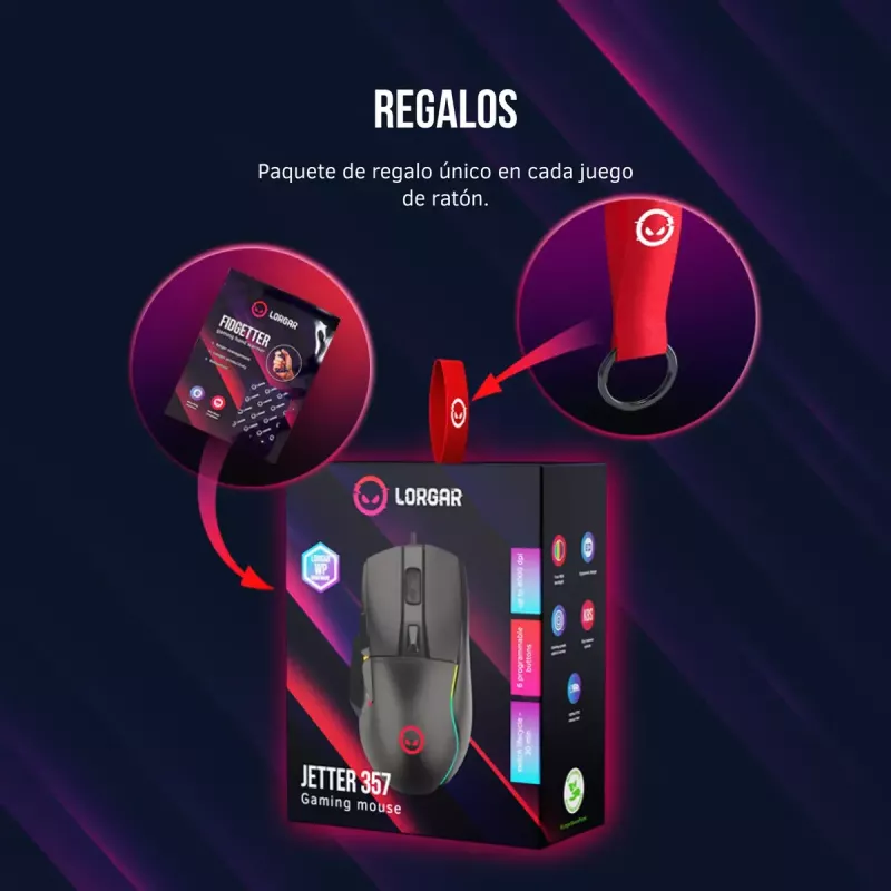 Pele Lorgar Jetter 357 Gaming optiskā labās rokas