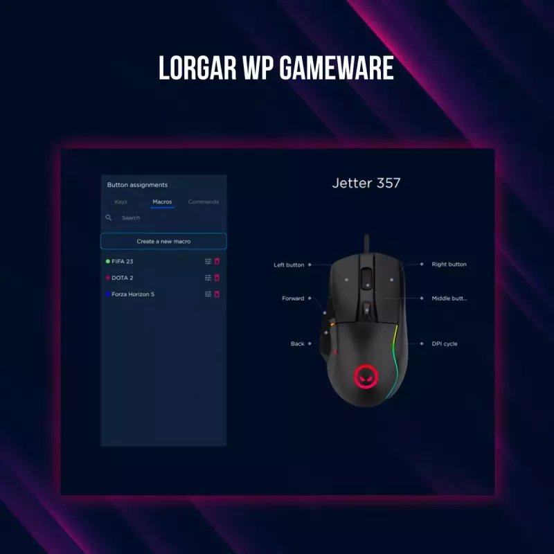 Pele Lorgar Jetter 357 Gaming optiskā labās rokas