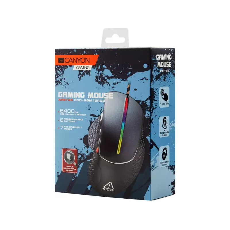 Spēļu pele Canyon Apstar CND-SGM12RGB USB Type-A